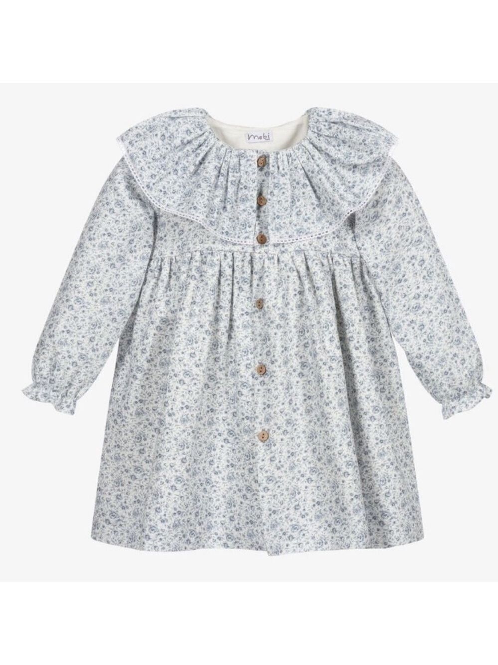 Blue FLORAL COTTON DRESS